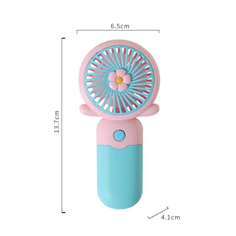Summer Cartoon Flower Handheld USB Rechargeable Fan - 图片 2
