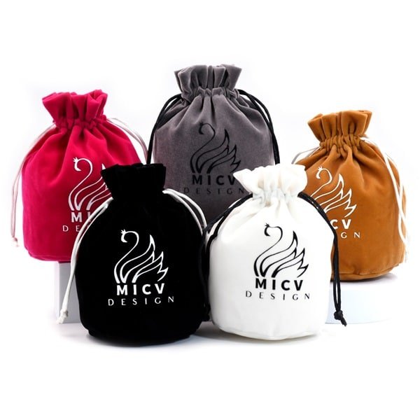 Round Bottom Velvet Drawstring Bag - Image 2