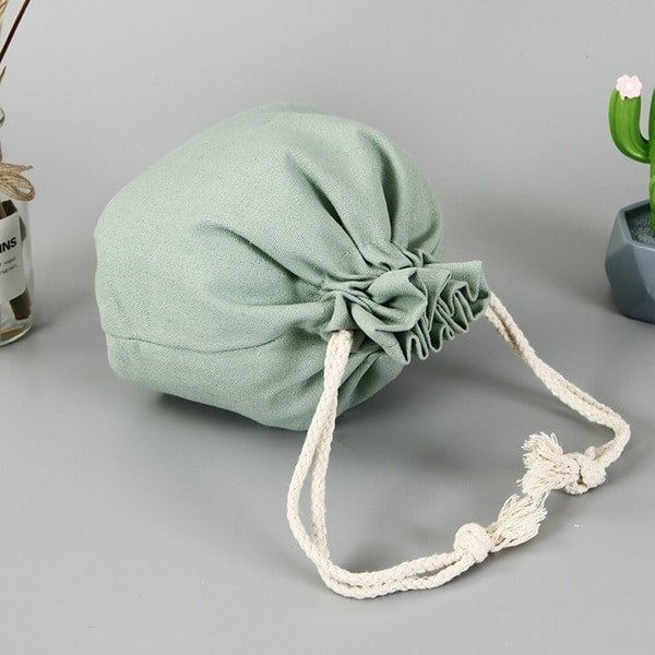 Round Bottom Canvas Drawstring Bag - Image 2