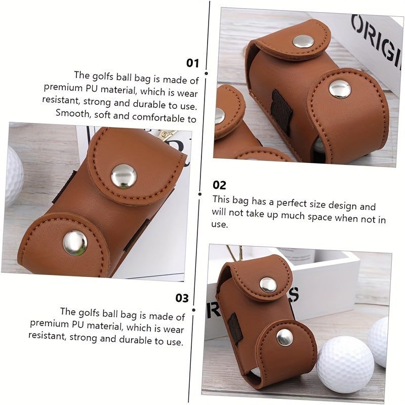 PU Leather Golf Ball Waist Pouch - Image 2