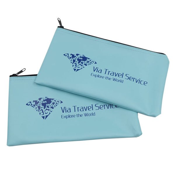 Multicolor PU Waterproof Zipper Pen Pouch Storage Bag - Image 2