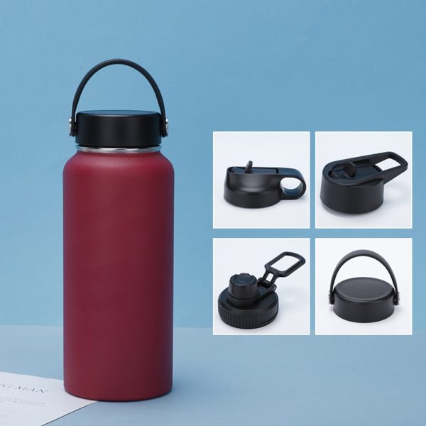32oz Large Capacity Stainless Steel Thermos with Silicone Handle And Straw - 图片 2