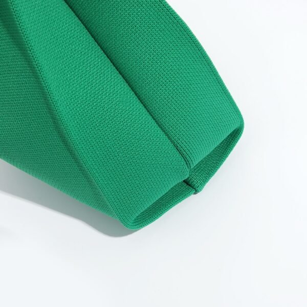 Solid Polyester Knitted Tote Bag - 图片 2