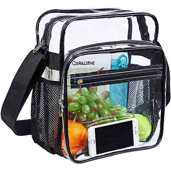 Clear PVC Stadium Approved Crossbody Messenger Shoulder Bag - 图片 2