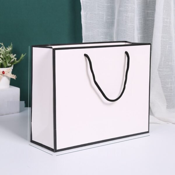 Customized White Card Gift Paper Bags - 图片 2