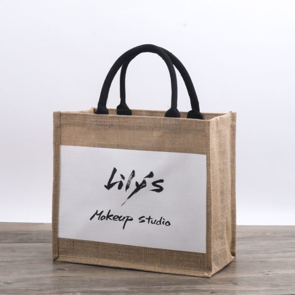 Reusable Jute Tote Bag With Custom Logo - Image 2