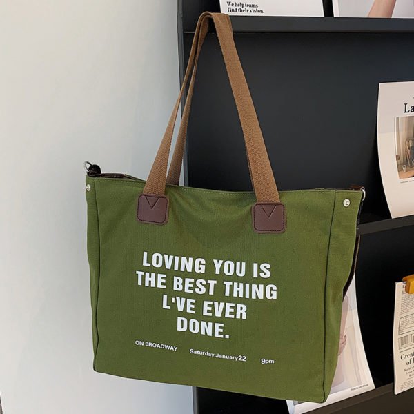 Custom Single-shoulder Canvas Tote Bag - 图片 2
