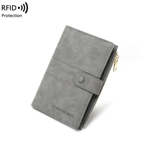 Multicolor PU Waterproof RFID Passport ID Holder Wallet with Zipper - 图片 2