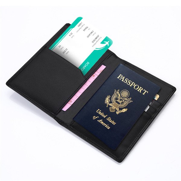 Genuine Leather Passport Wallet With Card Slots - 图片 2