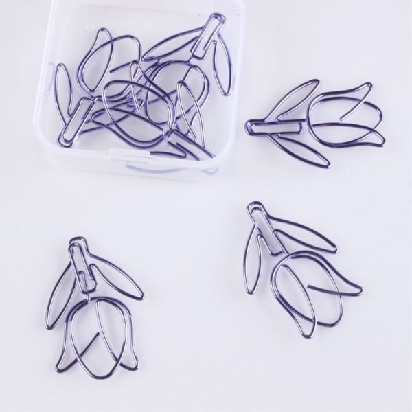 Tulip Shaped Metal Paperclip Bookmark - 图片 2