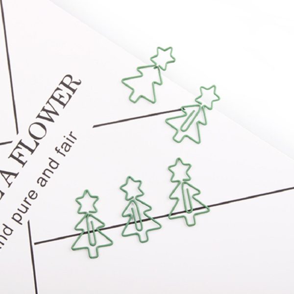 Christmas Tree Shaped Metal Paperclip Bookmark - 图片 2