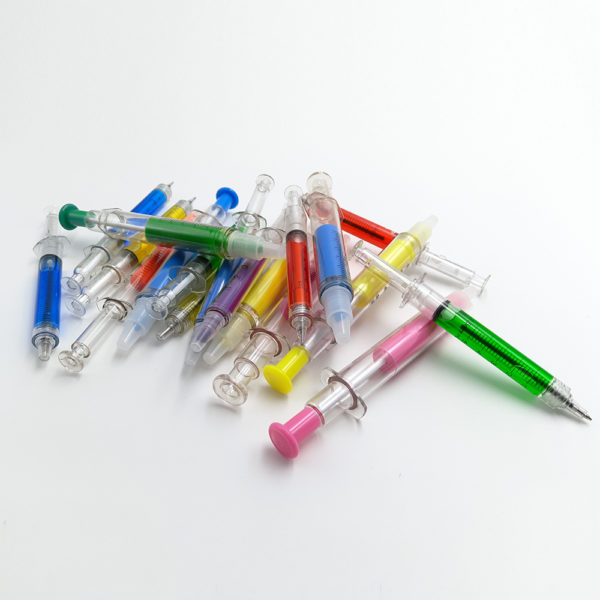 Multi-colored Syringe Shaped Pen With Logo - 图片 2