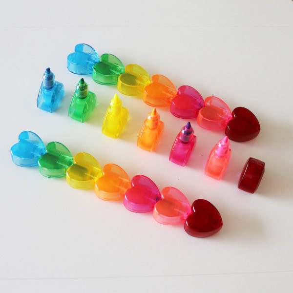 6-In-1 Heart Shaped Translucent Detachable Highlighter - 图片 2
