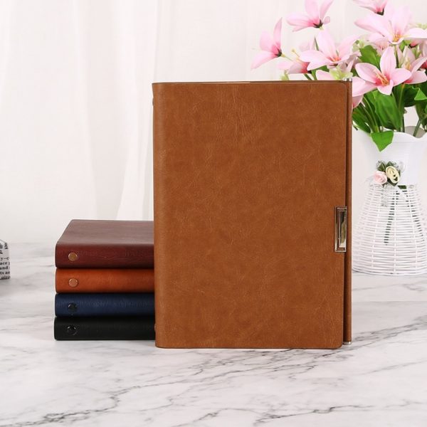 PU Imitation Leather Metal Marking Laser Logo Business Notebook - 图片 2