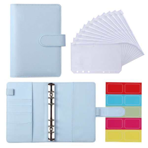 Multi-Color Loose-Leaf Zipper Bag Handbook - 图片 2