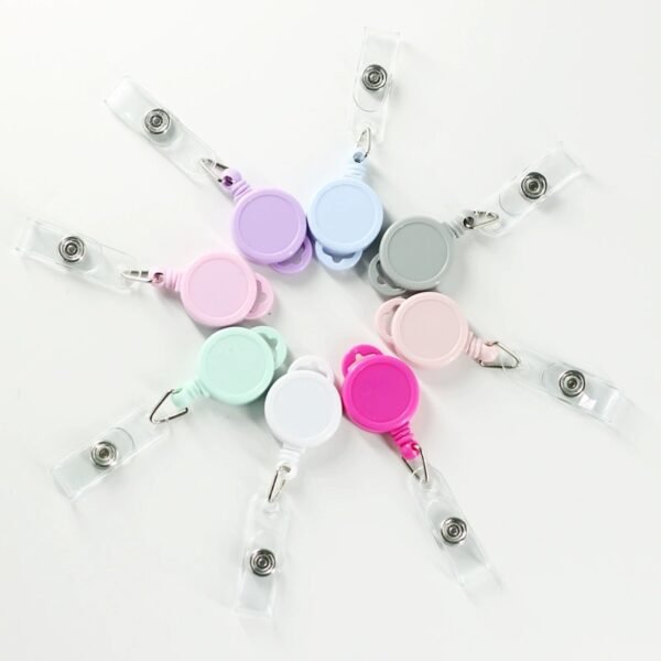 Multi-color Plastic Round ID Retractable Badge Reel - 图片 2