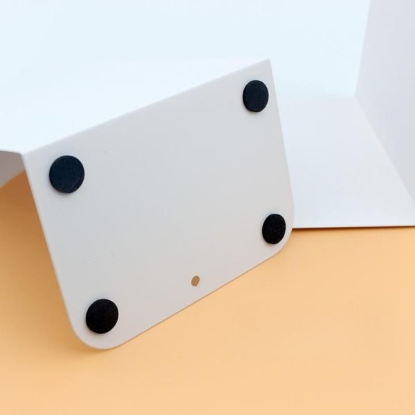 Pure White Simple Style Sturdy Acrylic Bookend with Non-Slip Dots - 图片 2