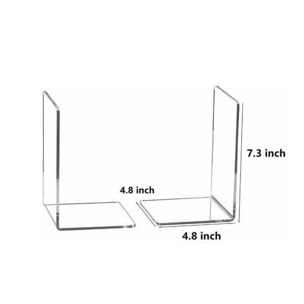 Transparent Clear Simple Style Sturdy Acrylic Bookend - 图片 2