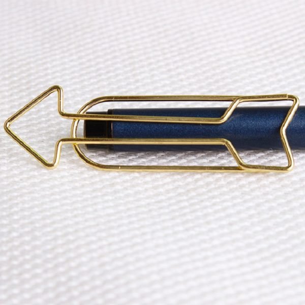 Arrow Shaped Golden Metal Paperclip In A Box - Image 2