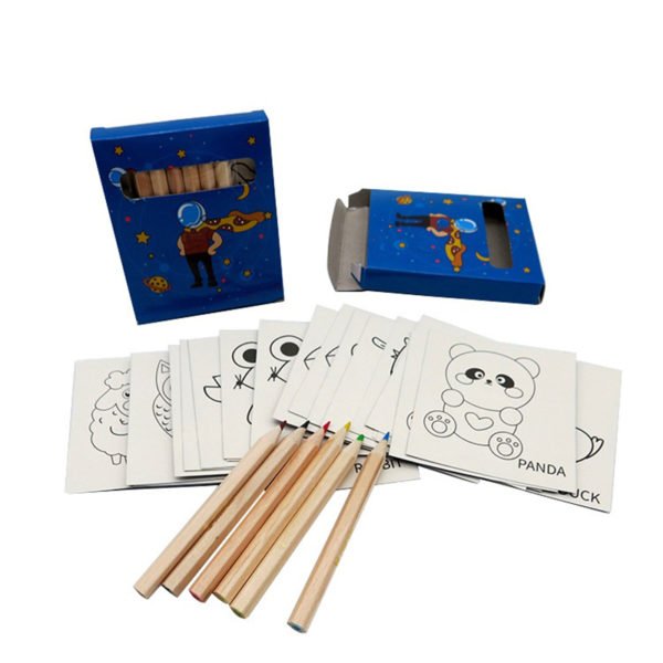 Custom Coloring Cards with Pencil Set - Image 2
