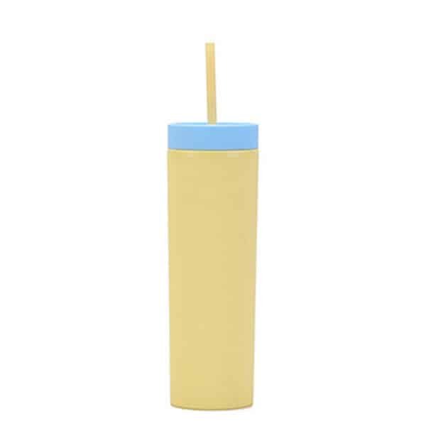 Double Straight Straw Cup Macaron-color Water Bottle - 图片 2