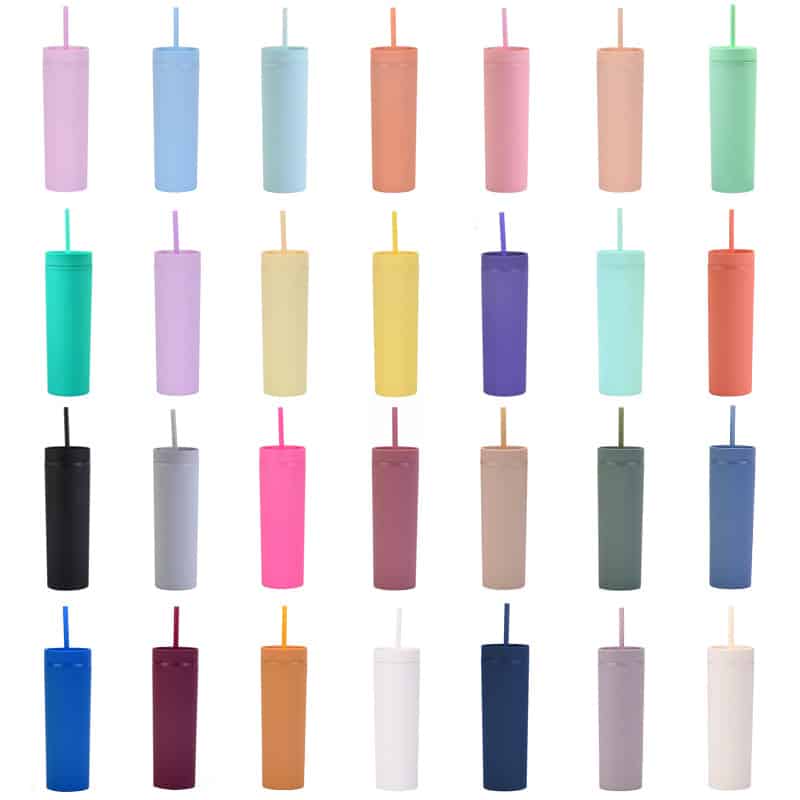 Plastic 16oz Strawing Cup Simple Advertising Water Bottle - 图片 2