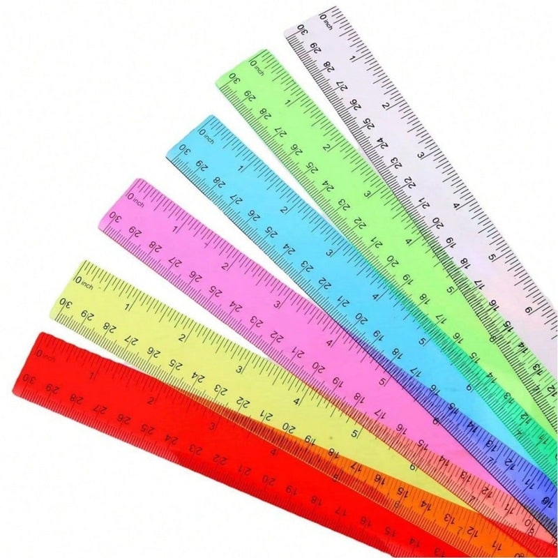 Colorful Transparent Plastic Ruler 12 inches - 图片 2