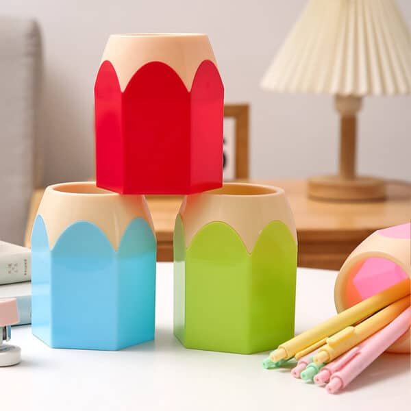 Large Pencil Tip Colour Block Pen Container - Image 2