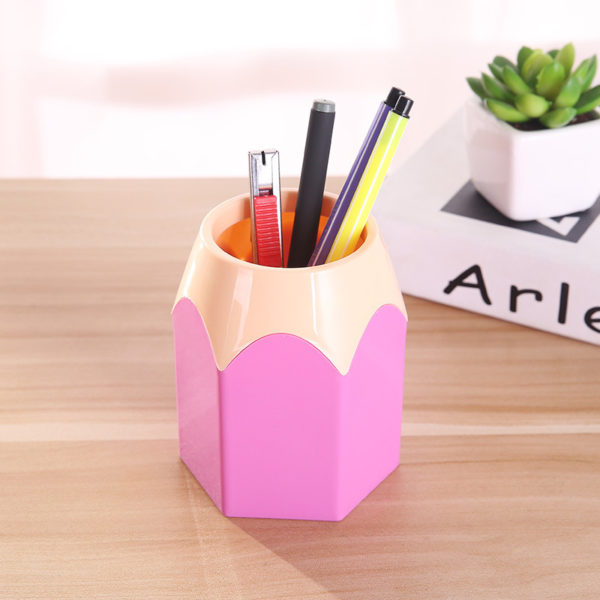 Color PVC Creative Pencil Shape Pen Holder Makeup Brush Holder - 图片 2