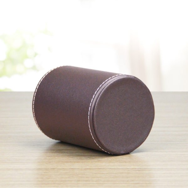 PU Black&Brown Cylindrical Pen Holder - Image 2