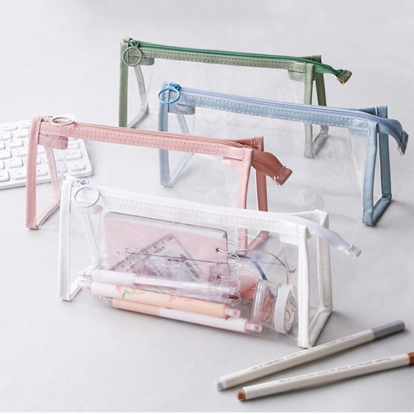Large Capacity Transparent Triangle Pen Case - Image 2