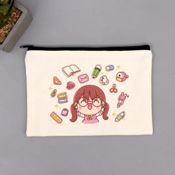 Canvas Pen bag Stationery Bag Storage Bag - 图片 2