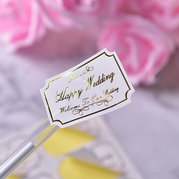 Black/White PVC Stamped Seal Stickers - 图片 2