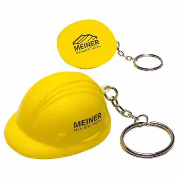 Squishy Hard Hat Stress Ball with Key Tag - 图片 2