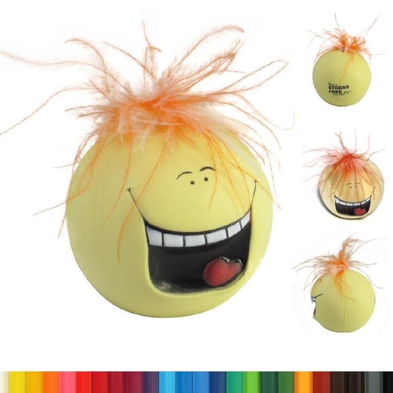 Happy Man with Silly Hair Stress Ball - Image 2