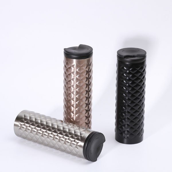 15oz Stainless Steel Vacuum Bottle with Bunny Ear cap and Crossbody Sleeve - 图片 2