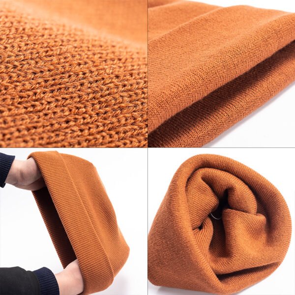 Warm Solid Color Woolen Beanie - 图片 2