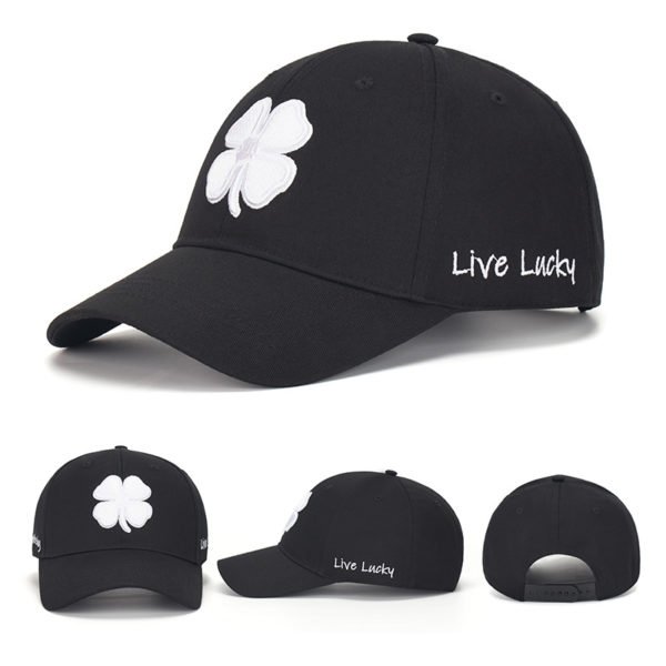 Embroidered Four-Leaf Clover Cotton Baseball Cap Hat - 图片 2