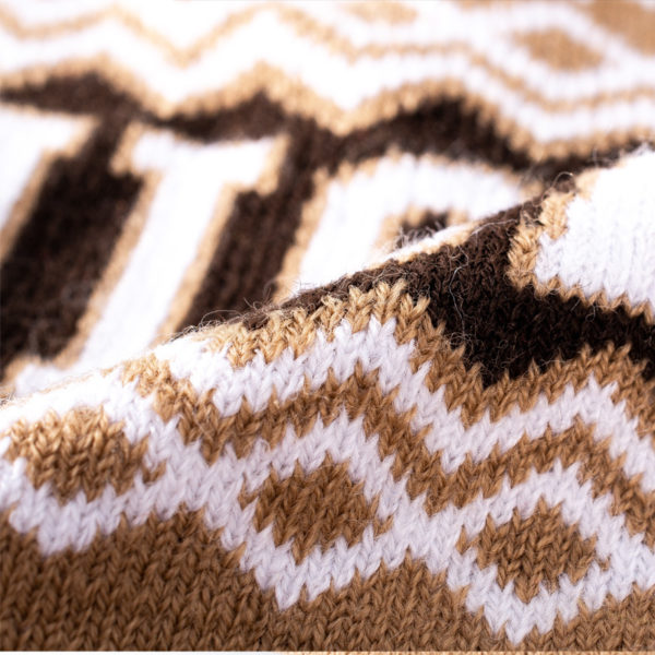 Jacquard Knitted Hat With Fur Ball - 图片 2