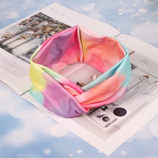 Dazzling Tie-Dye Crossover Sport Headband - 图片 2