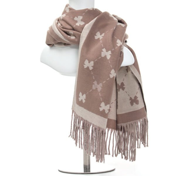 Soft Wool-like Pashmina Scarf Fringe Shawl - 图片 2