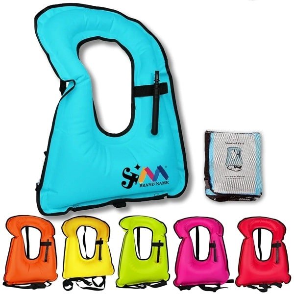 Durable Adjustable Diving Swimming Inflatable Snorkel Vest with Logo - 图片 2