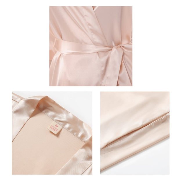 Fancy Bride Soft Robes Birthday Silk Satin Party Robe - 图片 2