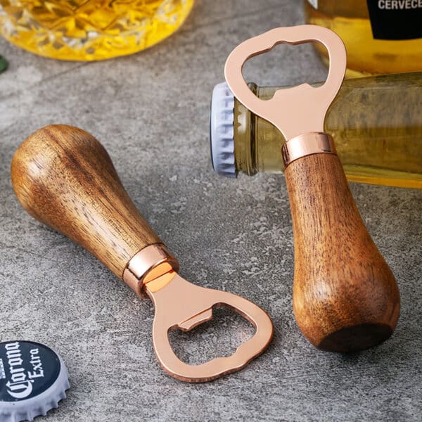 Eco-friendly Solid Wooden Handle Bottle Opener - 图片 2