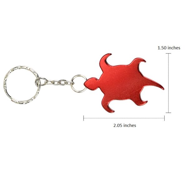 Aluminum Turtle Shaped Bottle Opener Keychain - 图片 2