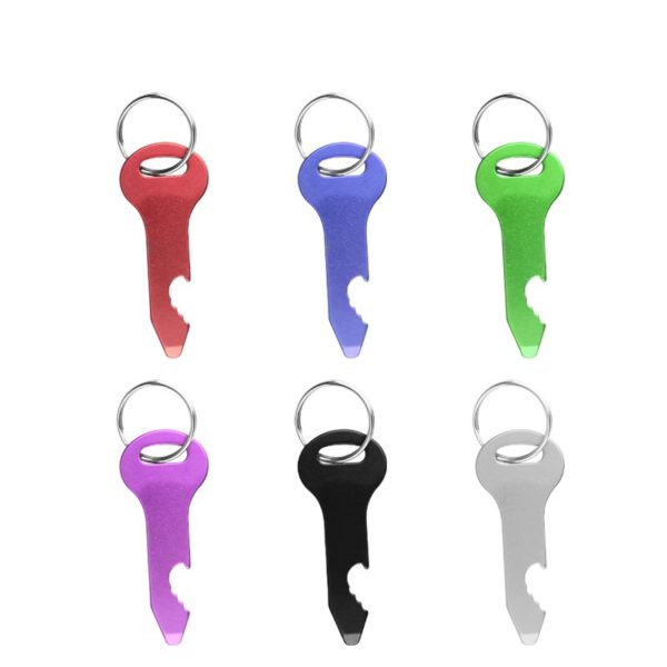 Aluminum Key Shaped Bottle Opener Keychain - 图片 2