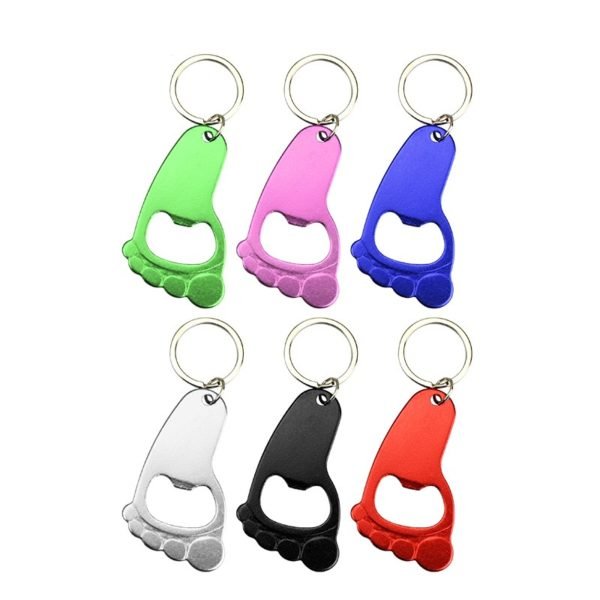 Aluminum Foot Shaped Bottle Opener Keychain - 图片 2