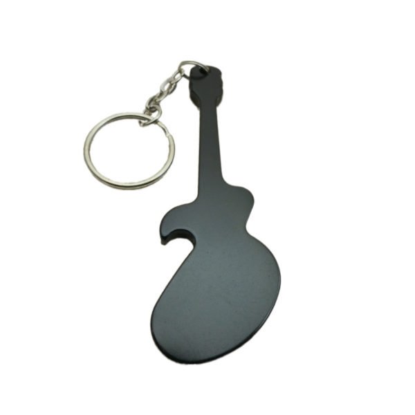 Aluminum Guitar Shaped Bottle Opener with Keychain - 图片 2