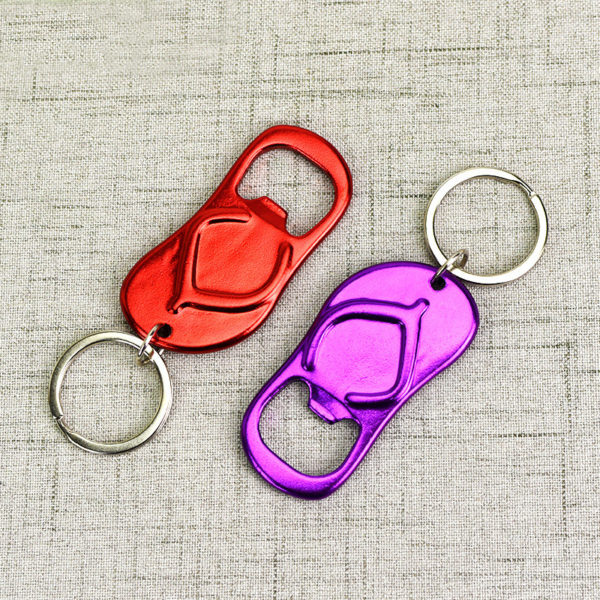 Flip Flop Shaped Metal Bottle Opener Key Rings - 图片 2