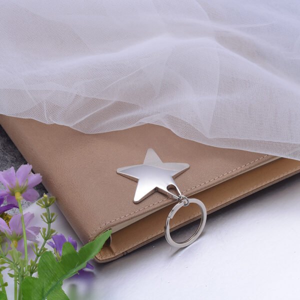Zinc Alloy Star-Shaped Compass Keychain - Image 2